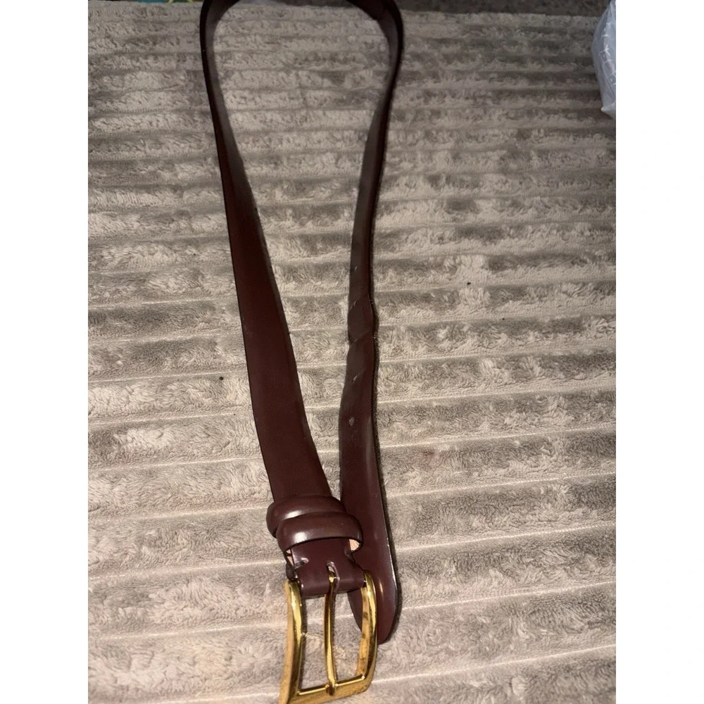 Cole Haan Men's Brown Leather Dress Belt 40 Oxblood Dark Mahogany Size 40